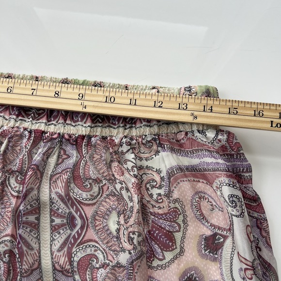 Hale Bob Skirt Womens Medium Pink Purple Ivory Silk Blend Boho Paisley Maxi - Picture 14 of 15